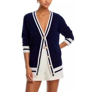 Aqua Cashmere X Venus Williams Novelty Gold‎ Tone Button Cardigan XS size Big
